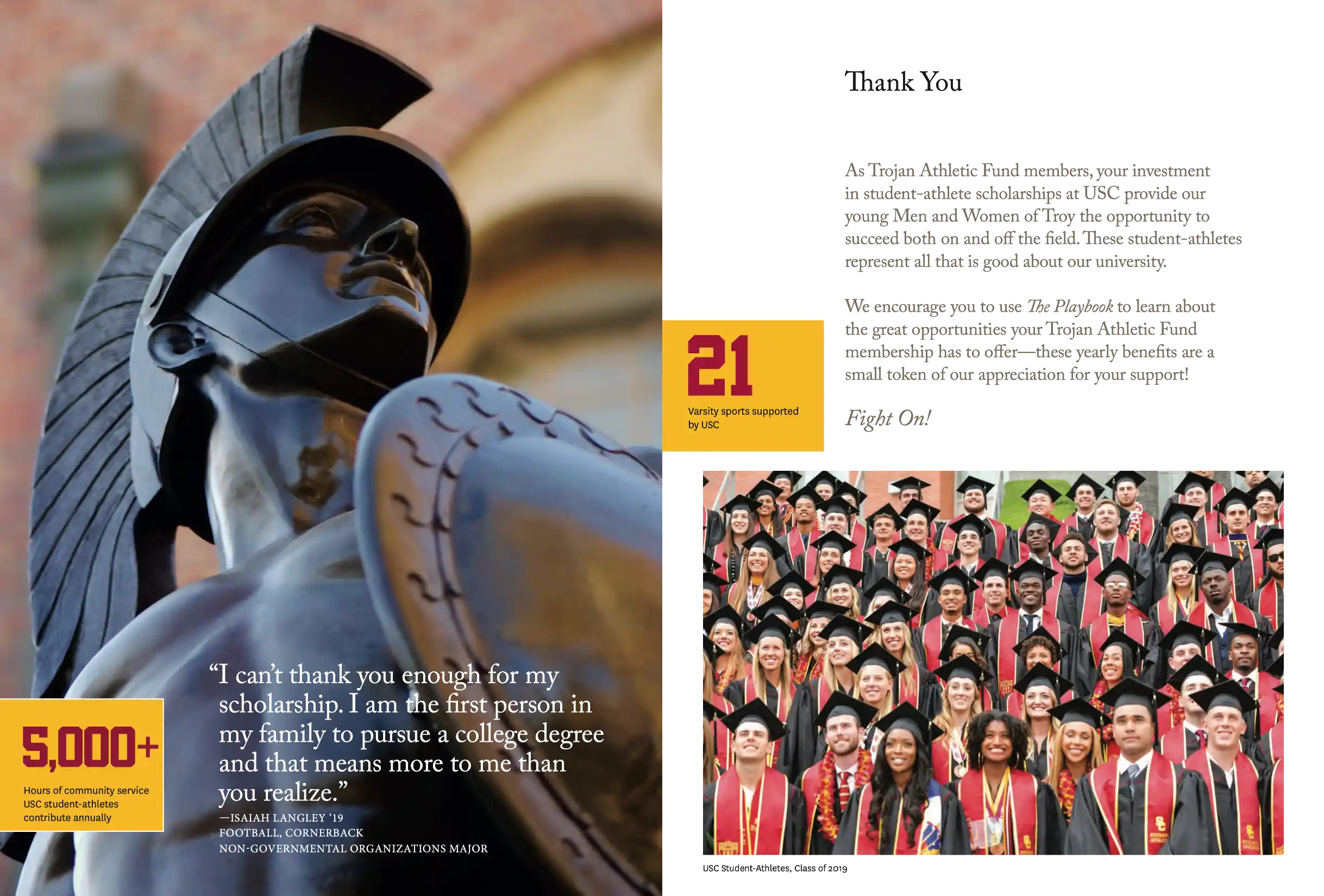 USC Athletics brochure spread 1