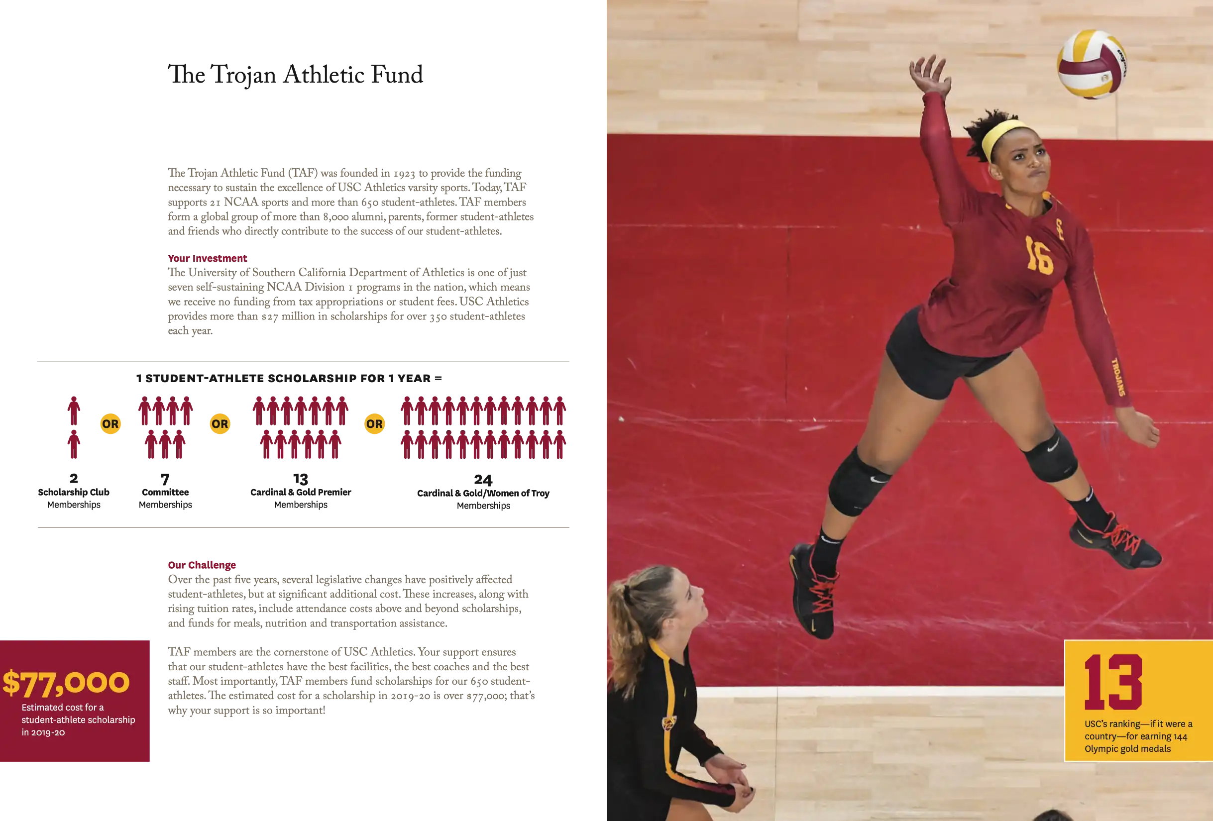 USC Athletics brochure spread 2