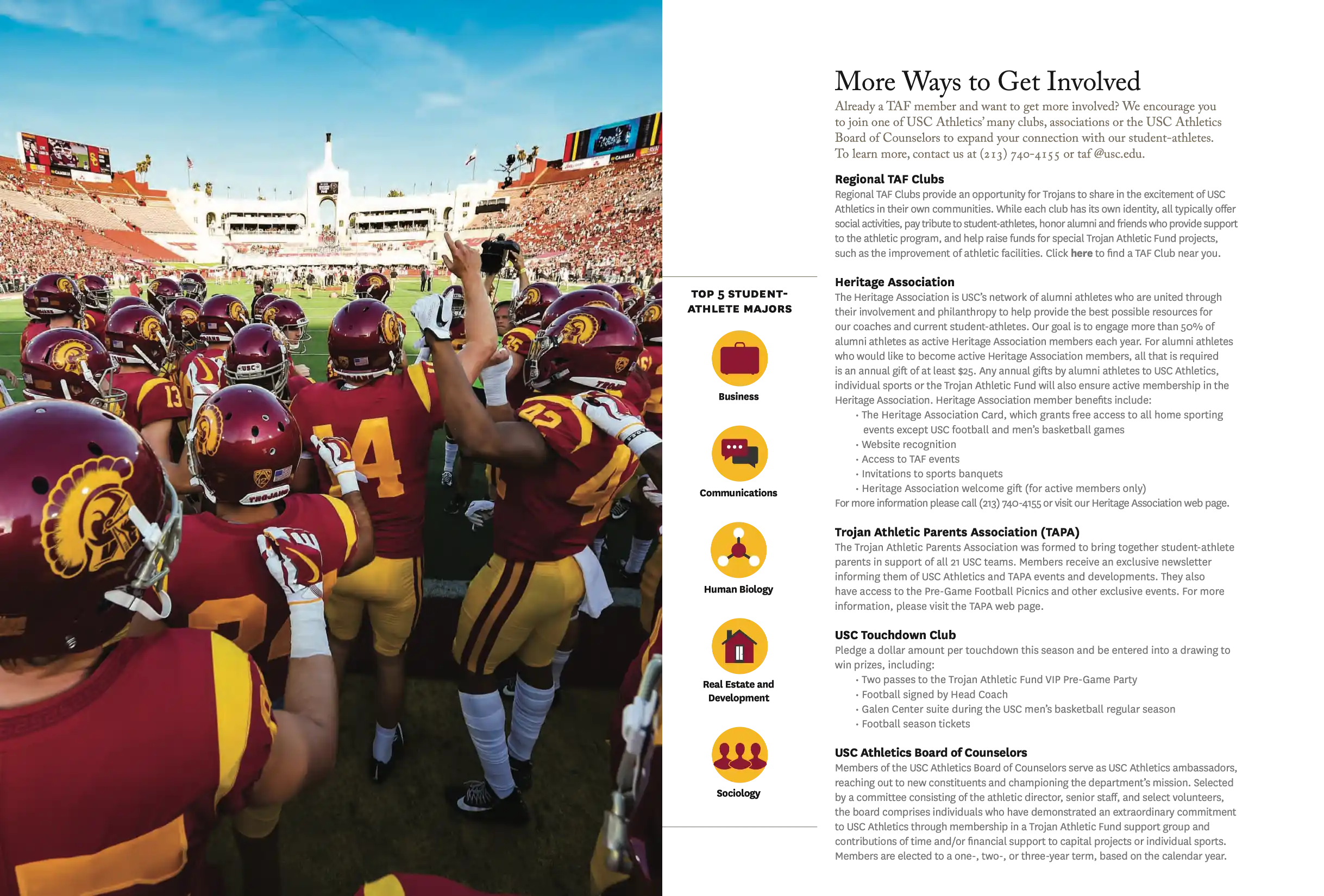 USC Athletics brochure spread 4