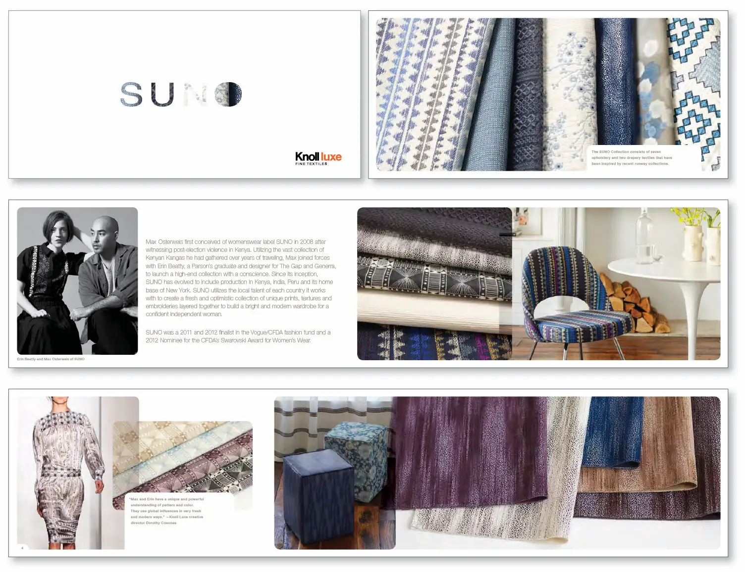Knoll X Suno Textile brochure