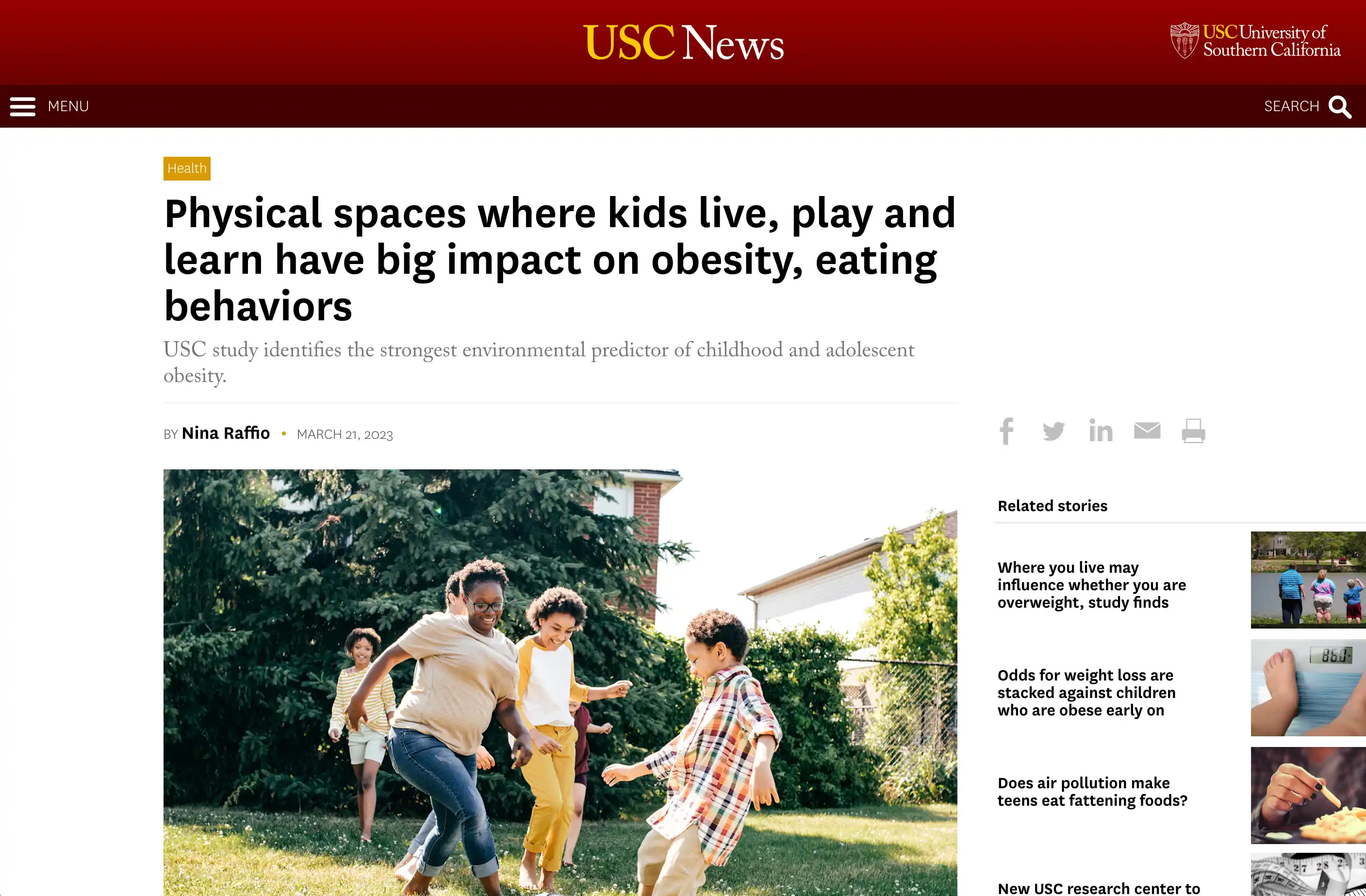 USC News story