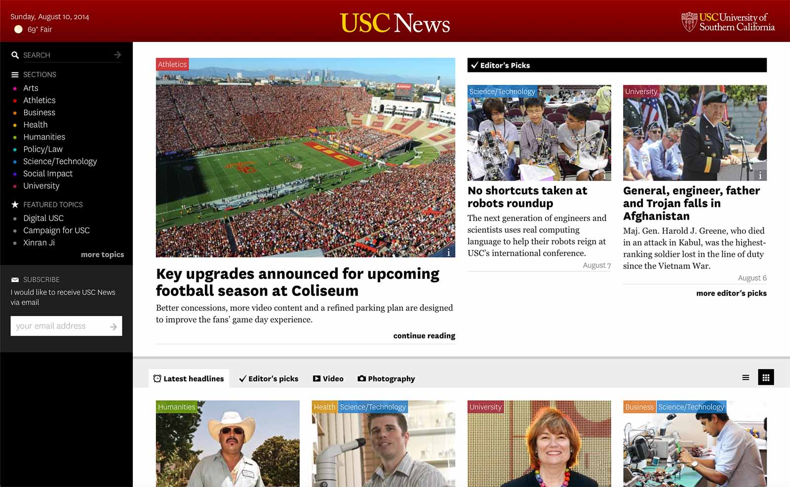 USC News homepage